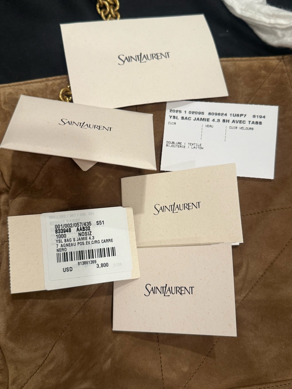 Authentic Saint Laurent Women's Jamie Suede Drawstring Tote Bag - Picture 11 of 15